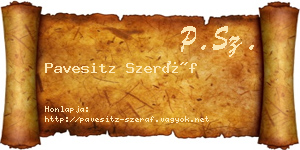 Pavesitz Szeráf névjegykártya